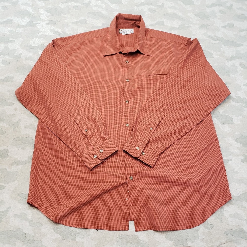Columbia GRT Shirt‎ Mens XL Red Rust Pockets Long Sleeve Button-Up Outdoors